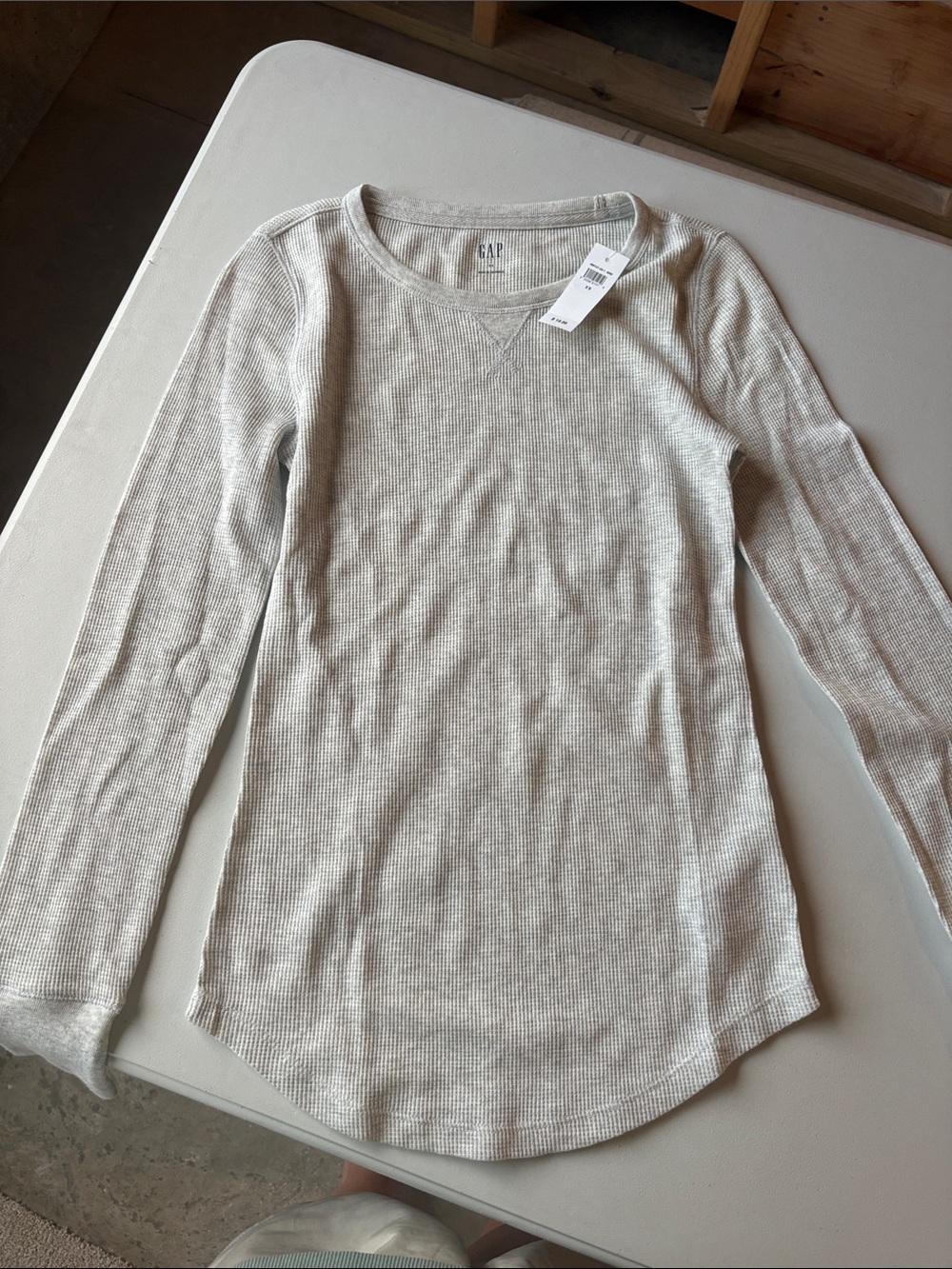 GAP Women's Long Sleeve Thermal Top - Light gray